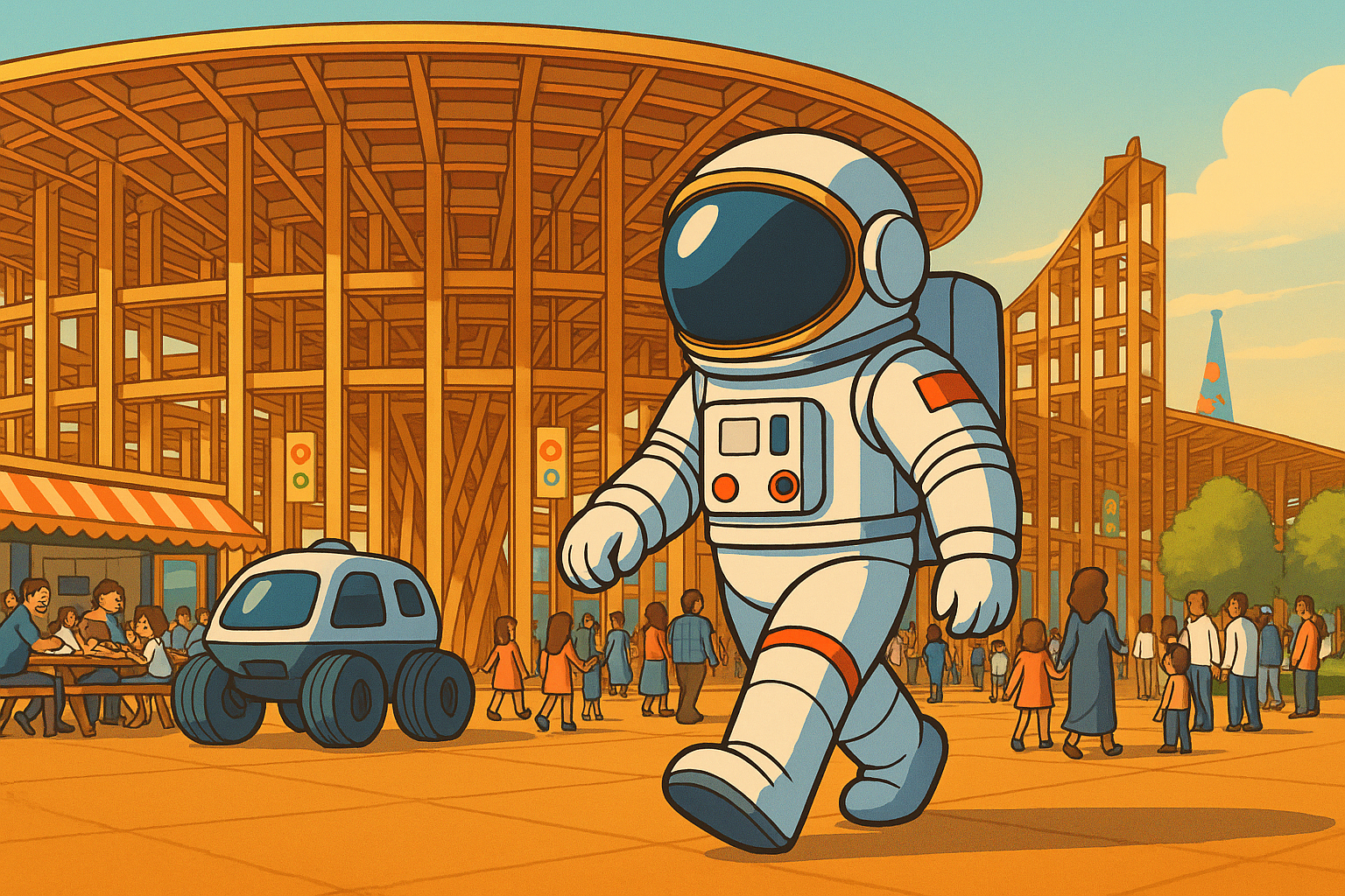 万博を万国博覧会ならぬ宇宙博覧会として斜め歩き