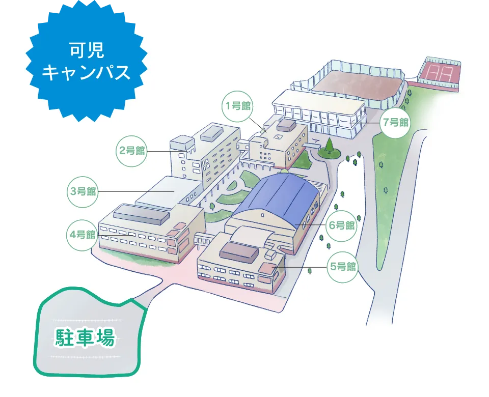 可児キャンパス 駐車場イラスト